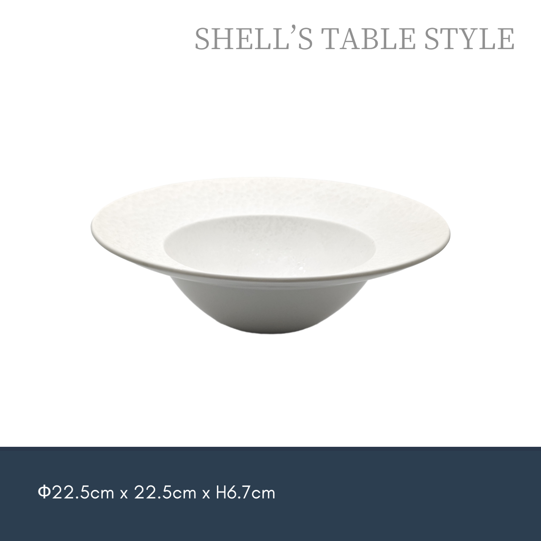 Đĩa đựng súp hình mũ búa 9,75 inch, màu trắng mờ