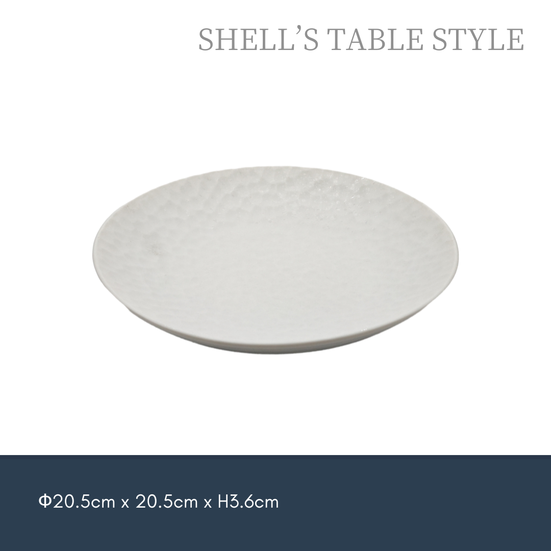 Đĩa tròn sâu 8 inch, màu trắng mờ