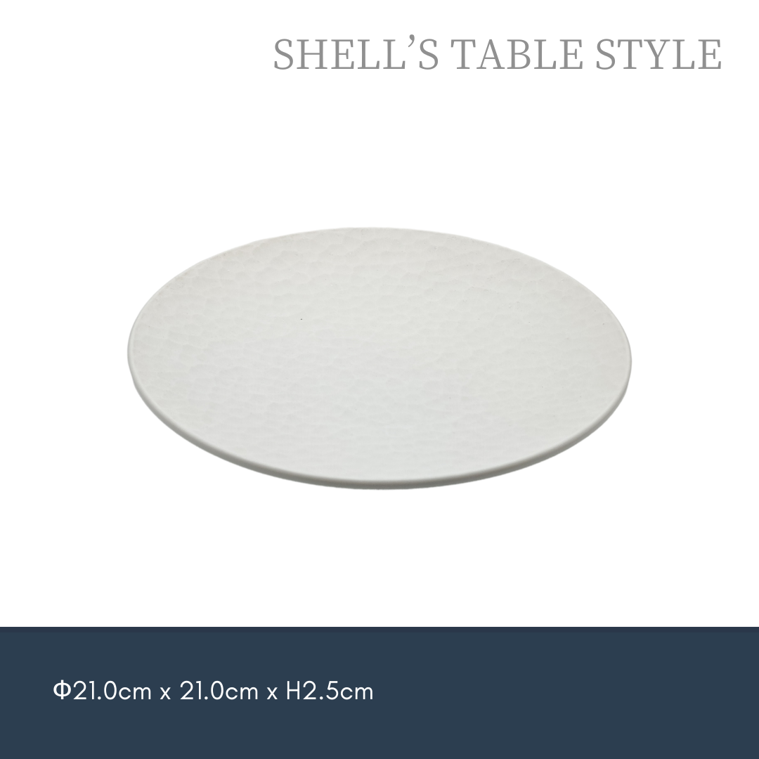 Đĩa tròn đập 8 inch, màu trắng mờ