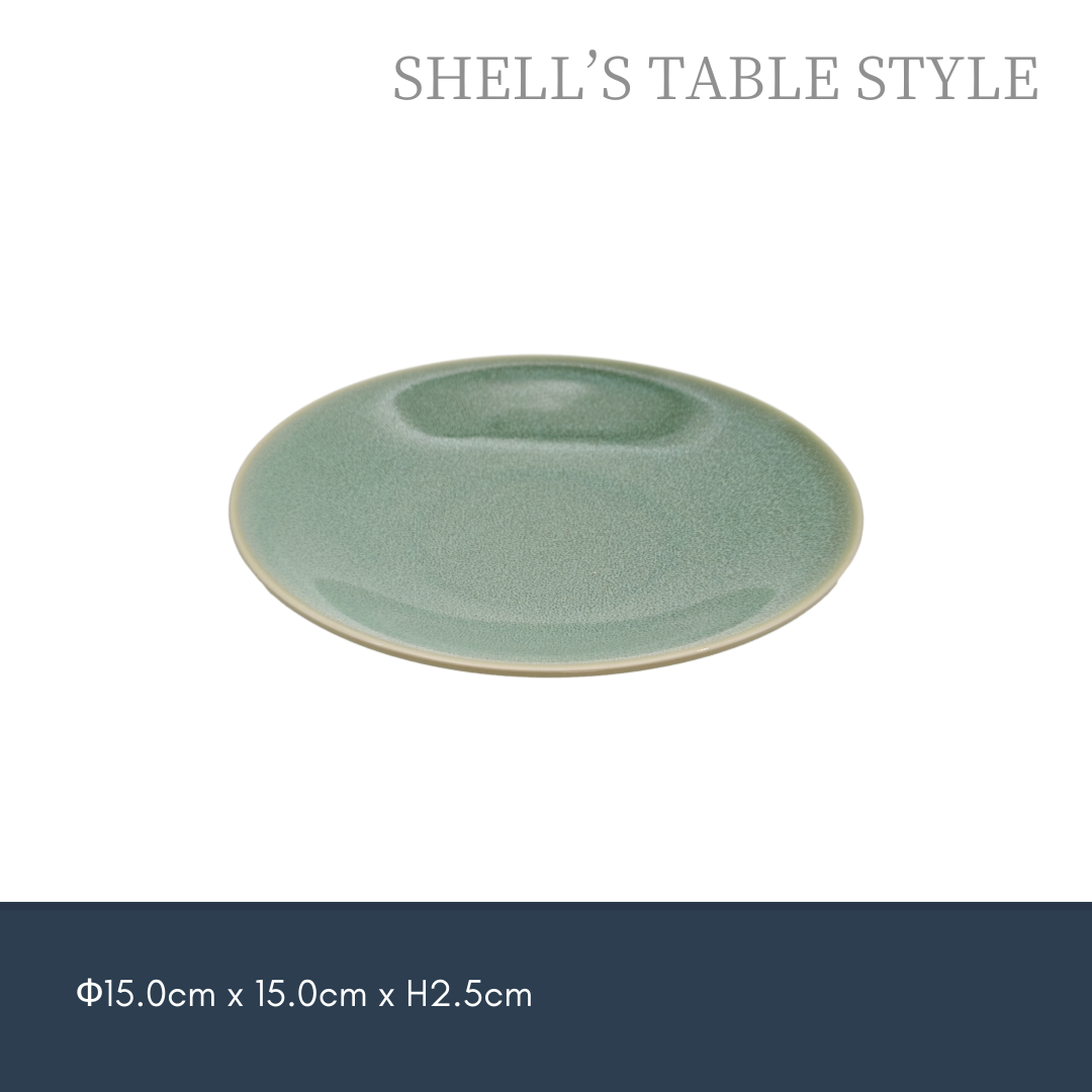 Đĩa tròn 6 inch, nung trong lò màu xanh lá cây