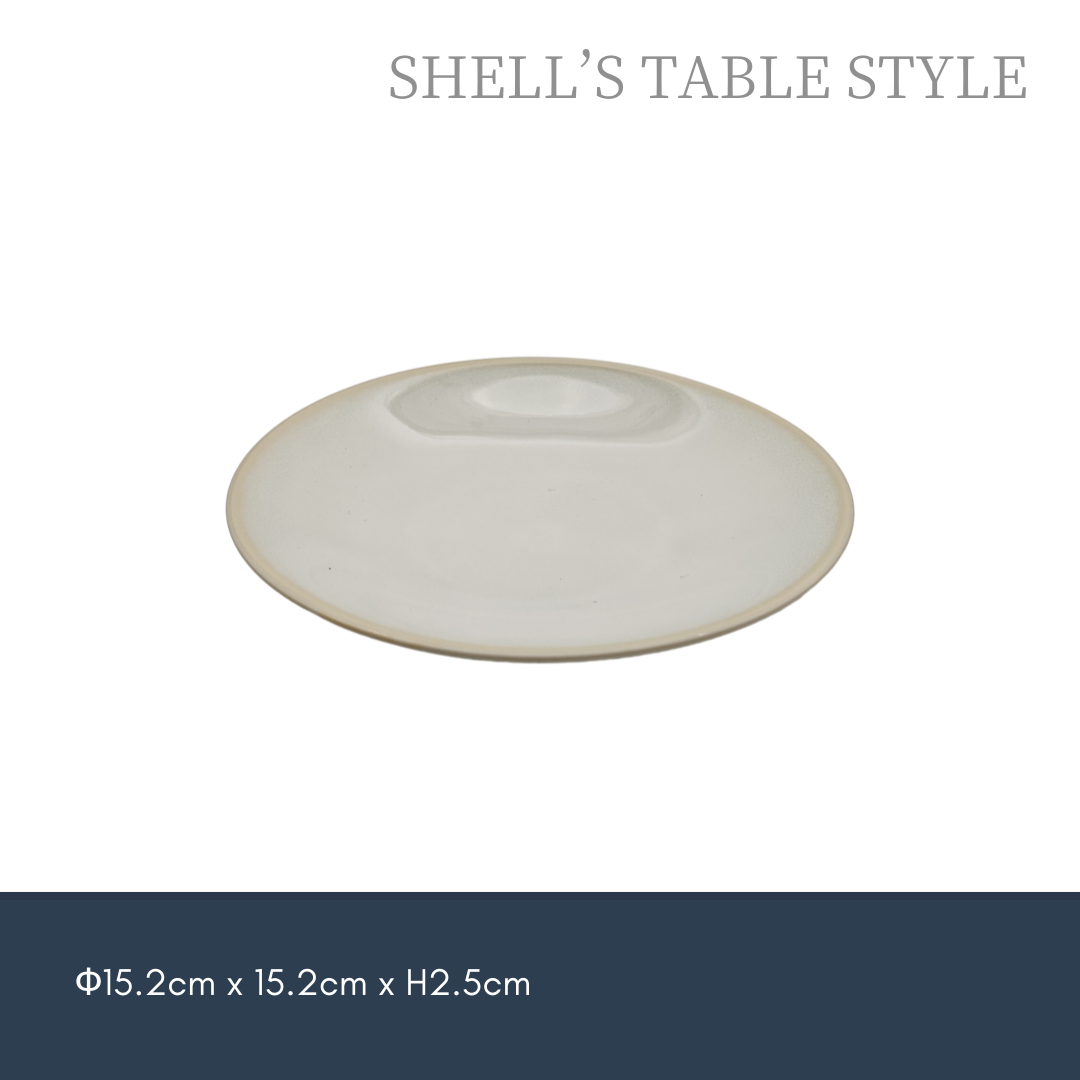 Đĩa tròn 6 inch, nung trong lò, vành màu xanh lá cây