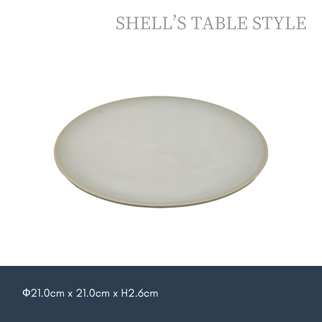 Đĩa tròn 8,25 inch, nung trong lò, vành màu xanh lá cây