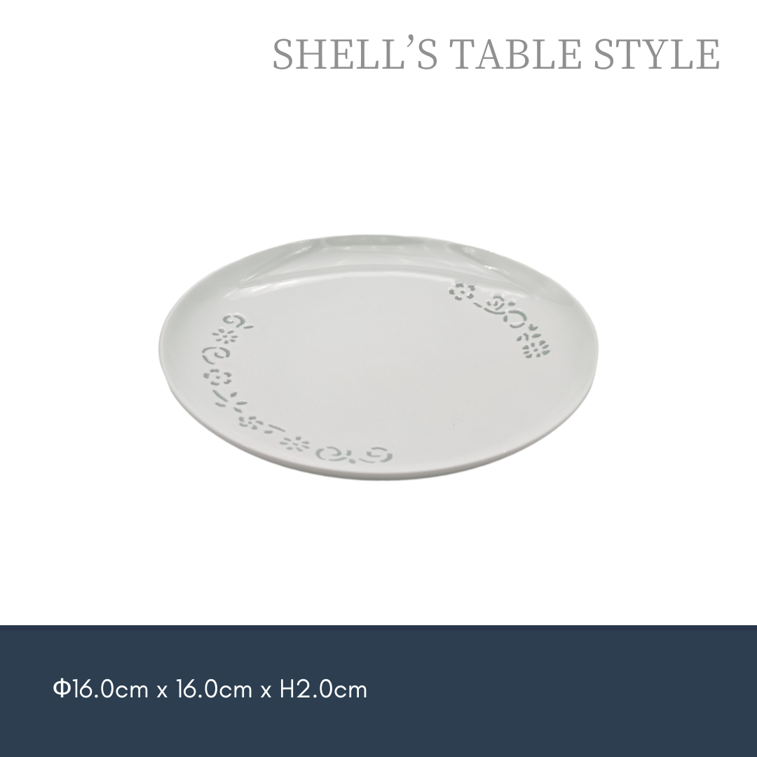 Đĩa tròn 6 inch, men ngọc, họa tiết hoa