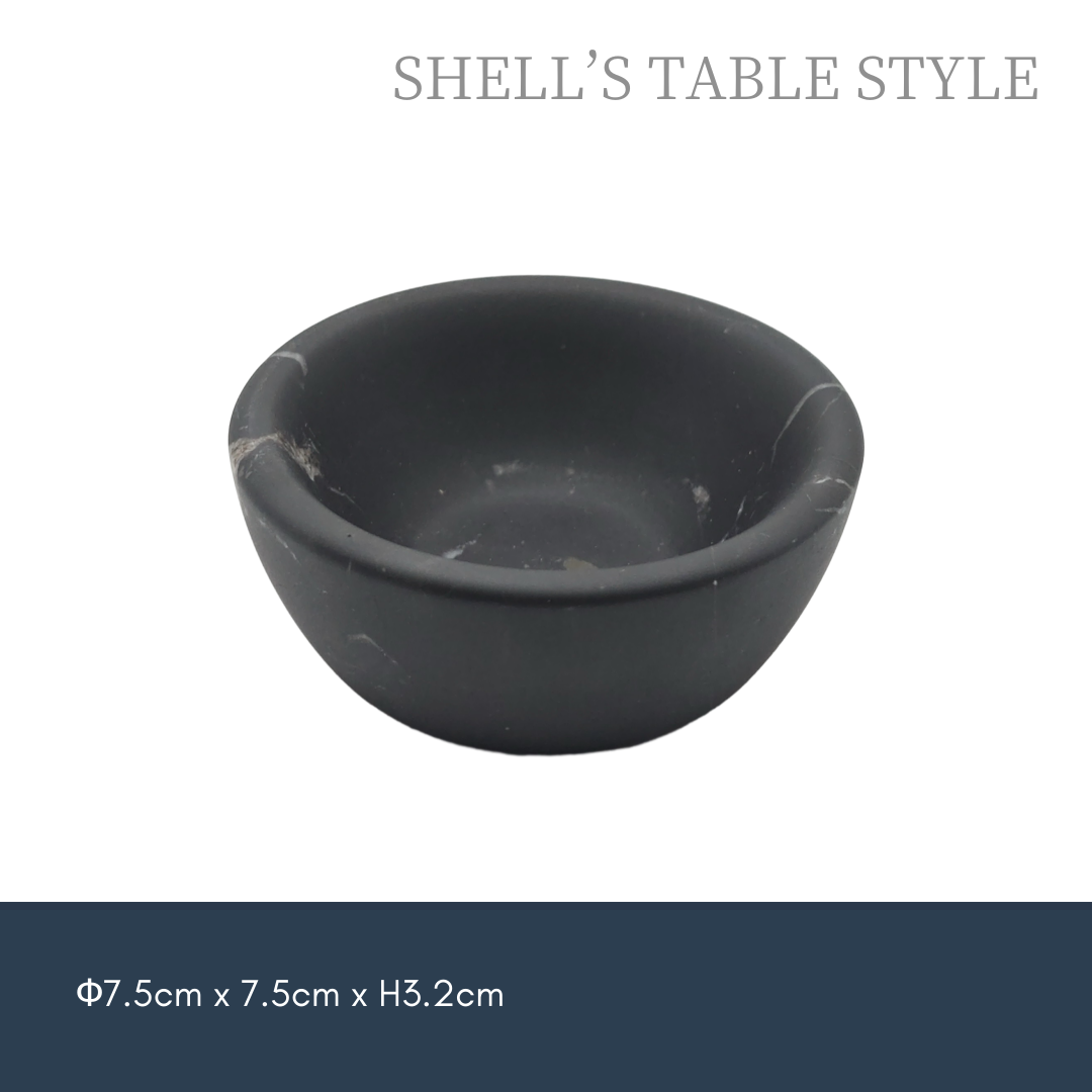 Đĩa nhỏ bằng đá cẩm thạch 7,5cm, màu đen