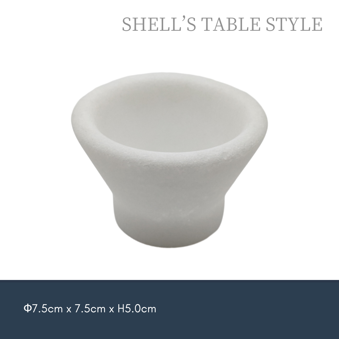 Bát nhỏ bằng đá cẩm thạch miệng rộng 7,5cm, màu trắng