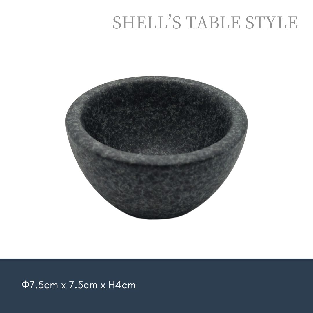 Bát đá granit miệng rộng 7,5cm, màu xanh mực