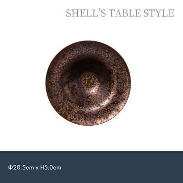 Dĩa đáy sâu  tráng men vàng 21cm