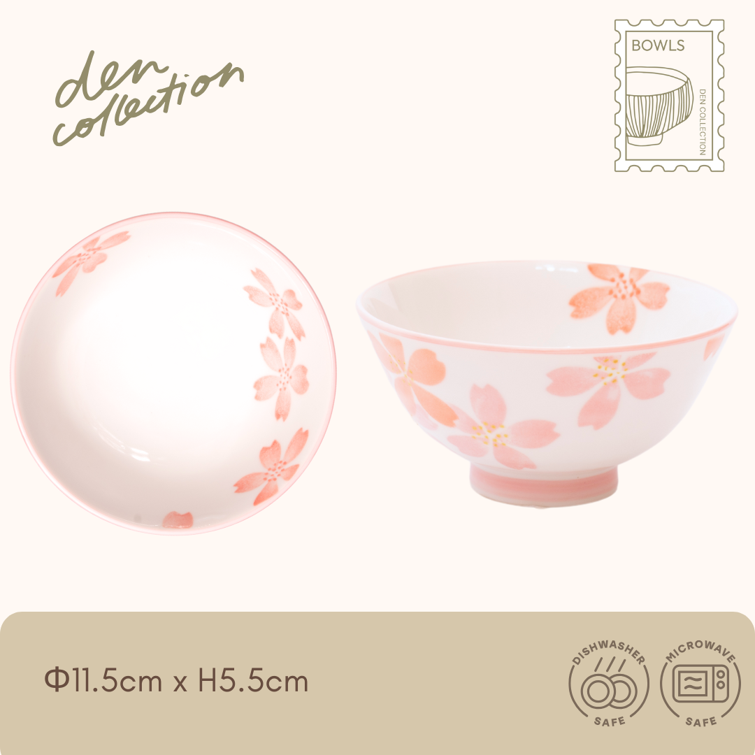 Sakura Bloom Rice Bowl – Pink Mino ware porcelain bowl featuring delicate cherry blossom motifs. Ideal for spring-themed dining. サクラサク茶碗(ピンク)– 美濃焼の磁器製ご飯茶碗。繊細な桜の模様が春の食卓を彩ります。