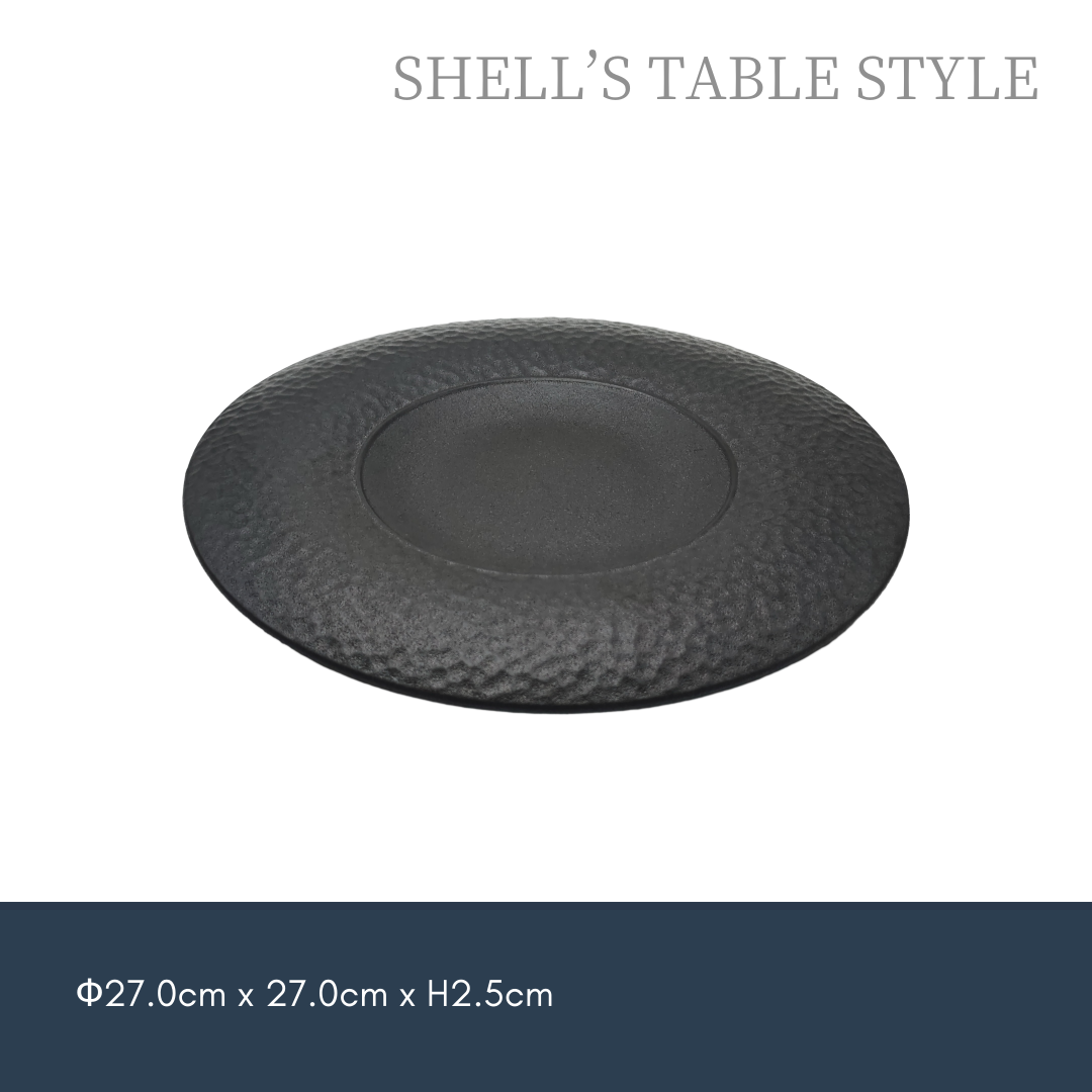 Đĩa Crater Rim Hammered 10,5 inch màu đen mờ