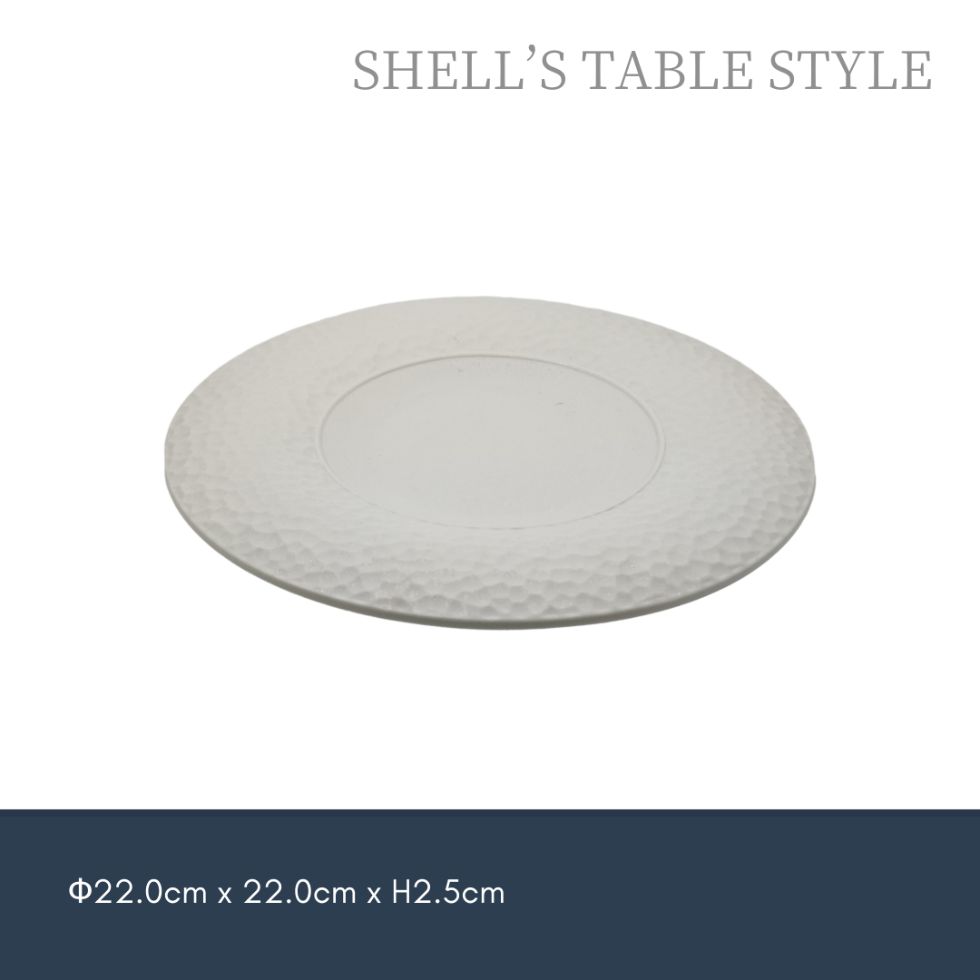 Đĩa Crater Rim Hammered 9 inch, Trắng mờ