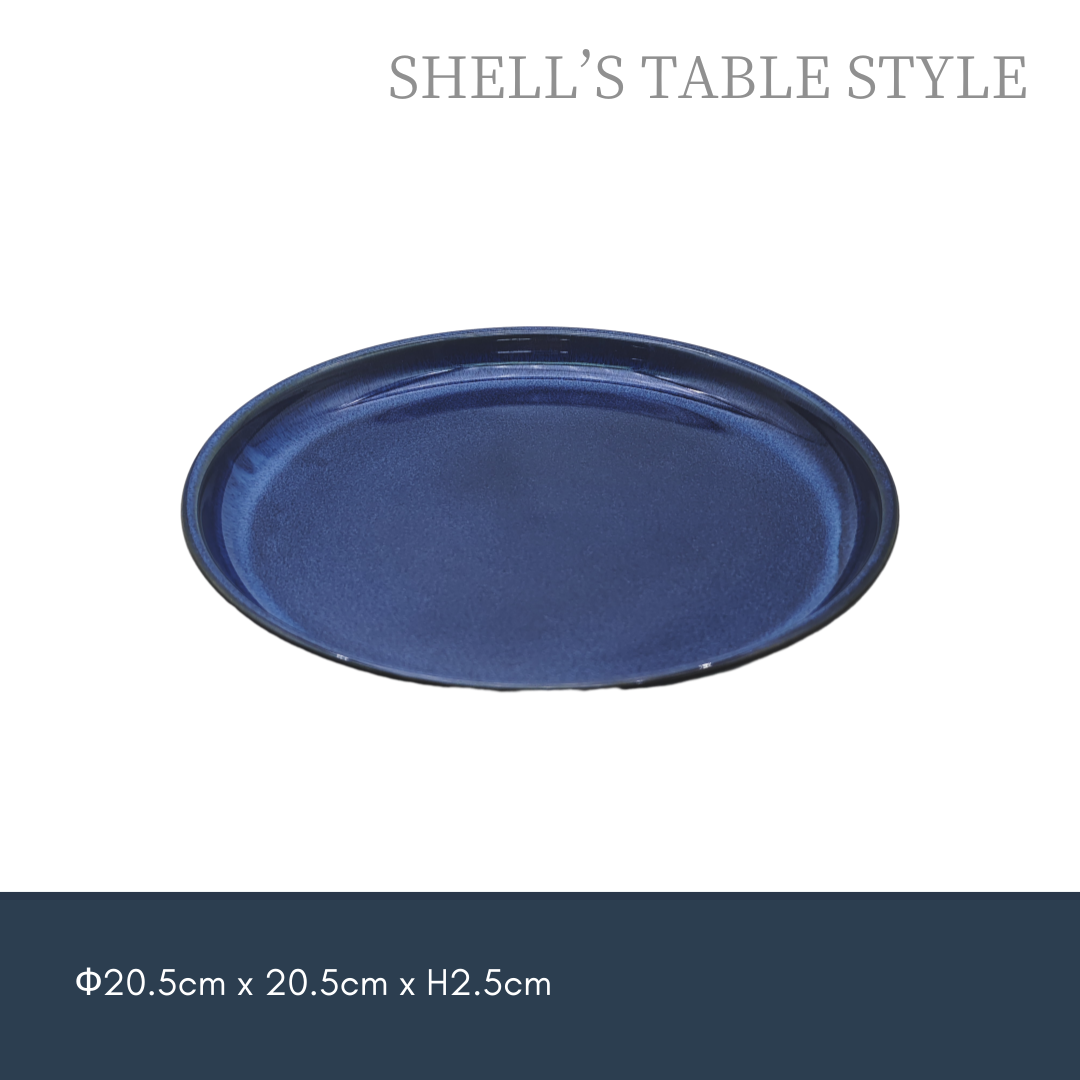 Đĩa tròn màu xanh nung lò 8 inch