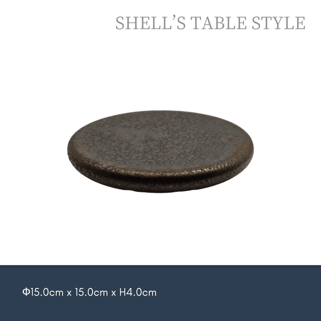 Đĩa tròn chân cao 15cm - sắt gỉ