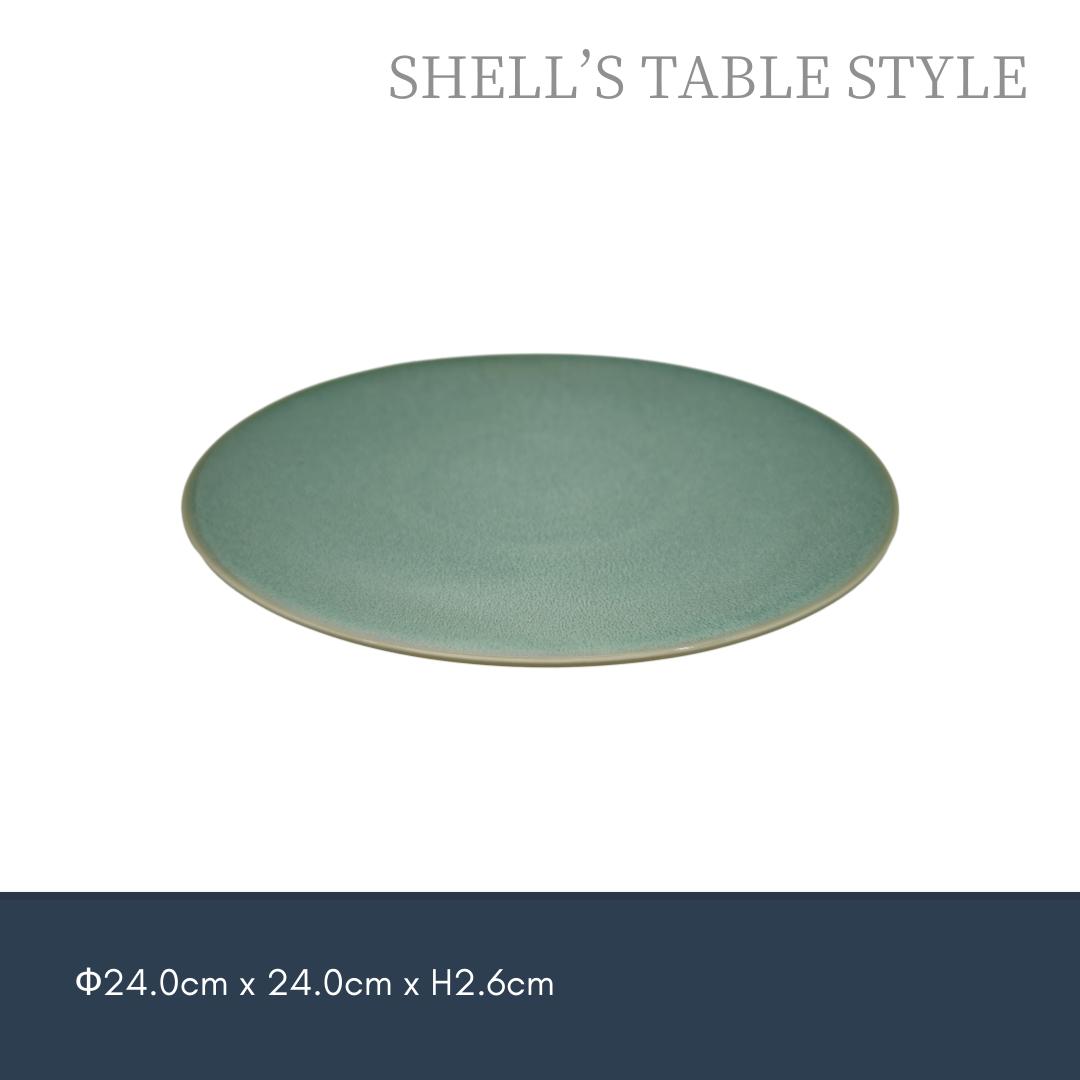 Đĩa tròn 9,5 inch, nung trong lò màu xanh lá cây