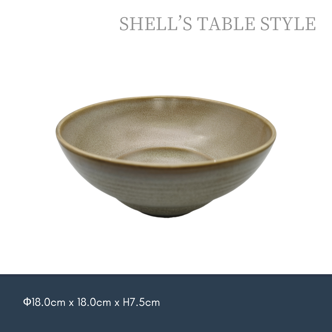 Bát 7 inch, nung trong lò, màu vàng mờ