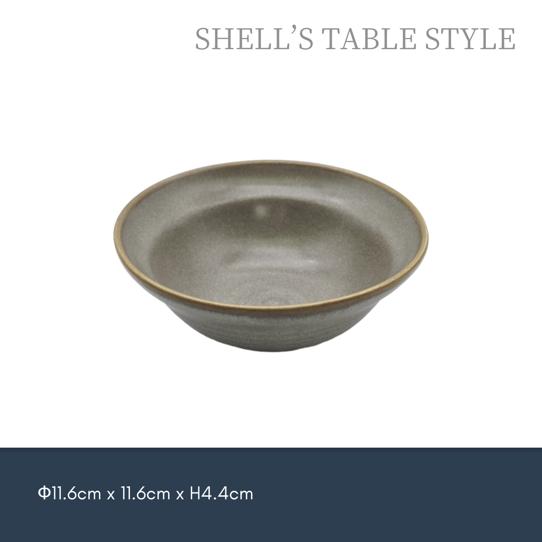 Bát 4,6 inch, nung trong lò, màu xanh xám mờ