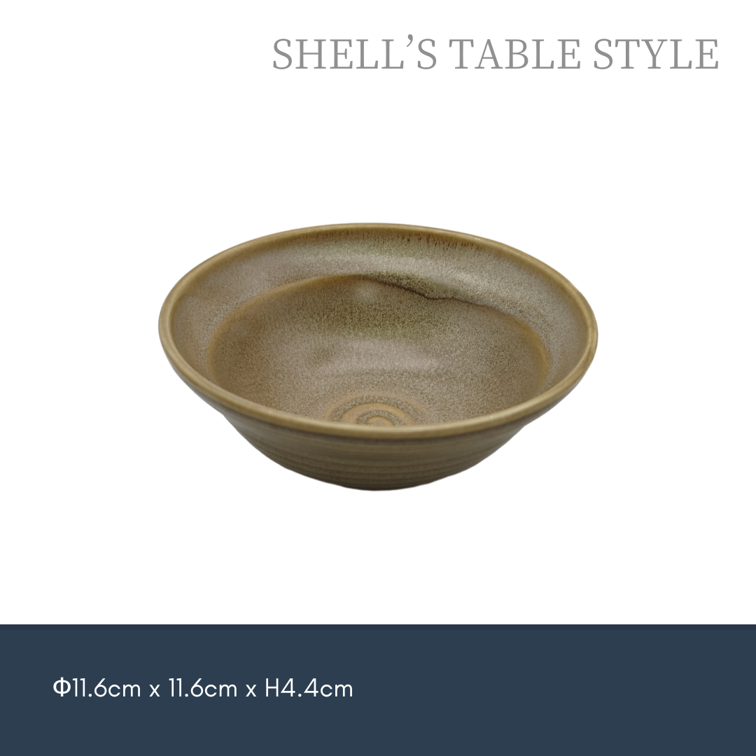 Bát 4,6 inch, nung trong lò, màu vàng mờ