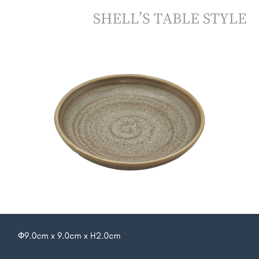 Đĩa tròn xoắn ốc nhỏ, nung trong lò, màu vàng mờ