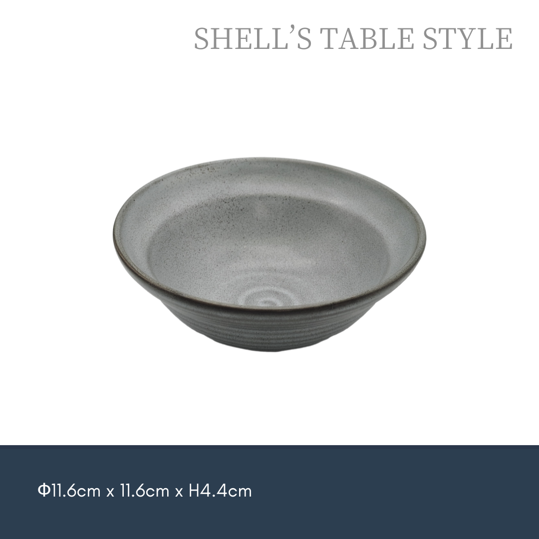 Bát 4,6 inch, nung trong lò, màu xám