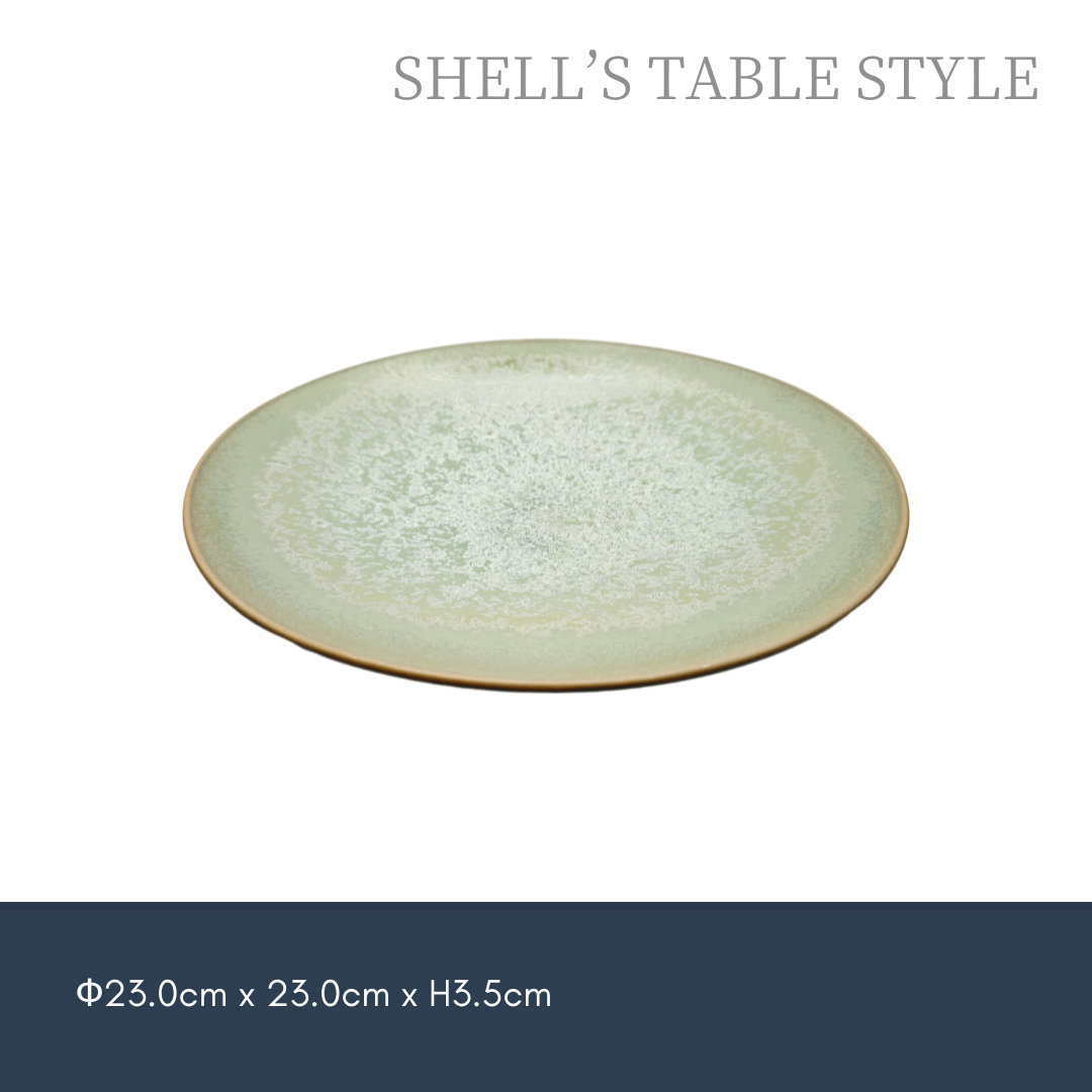 Đĩa tròn 23cm, nung bằng lò xanh