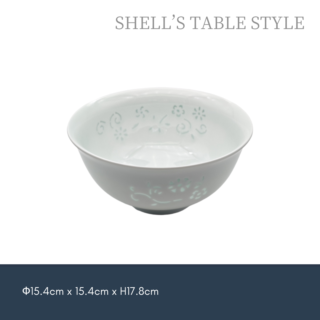 Bát sứ Celadon 6 inch có họa tiết hoa