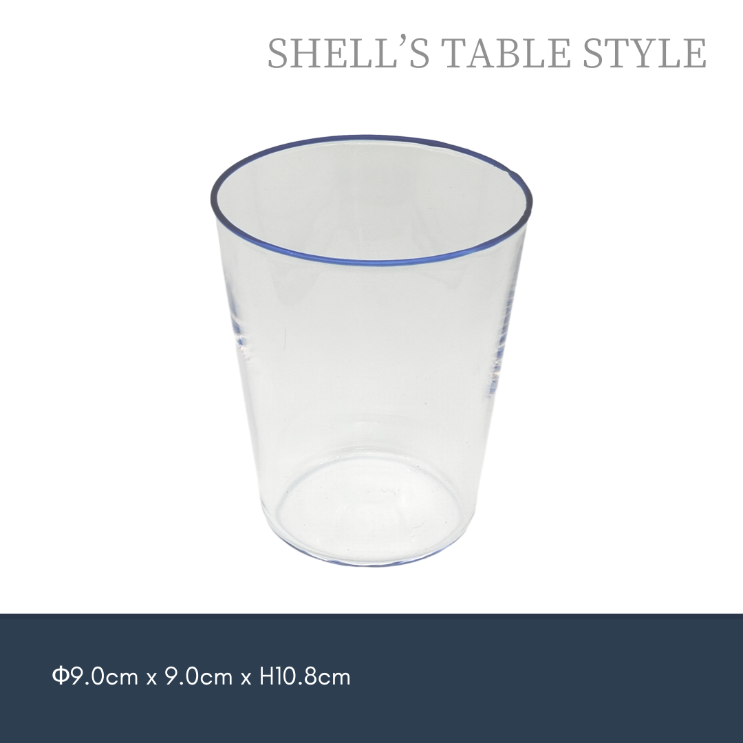 Cốc thủy tinh viền xanh, 410ml