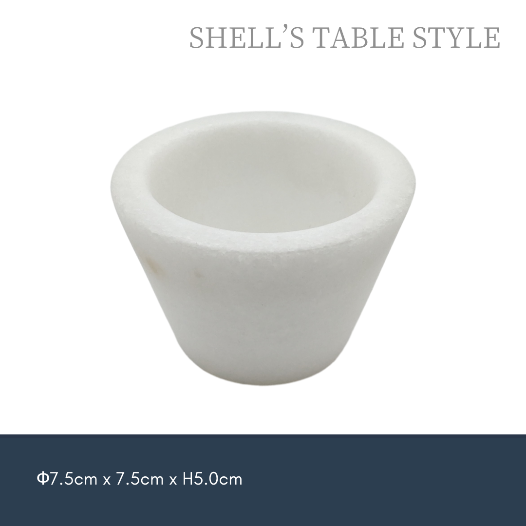 Bát nhỏ cắt đá cẩm thạch 7,5cm màu trắng