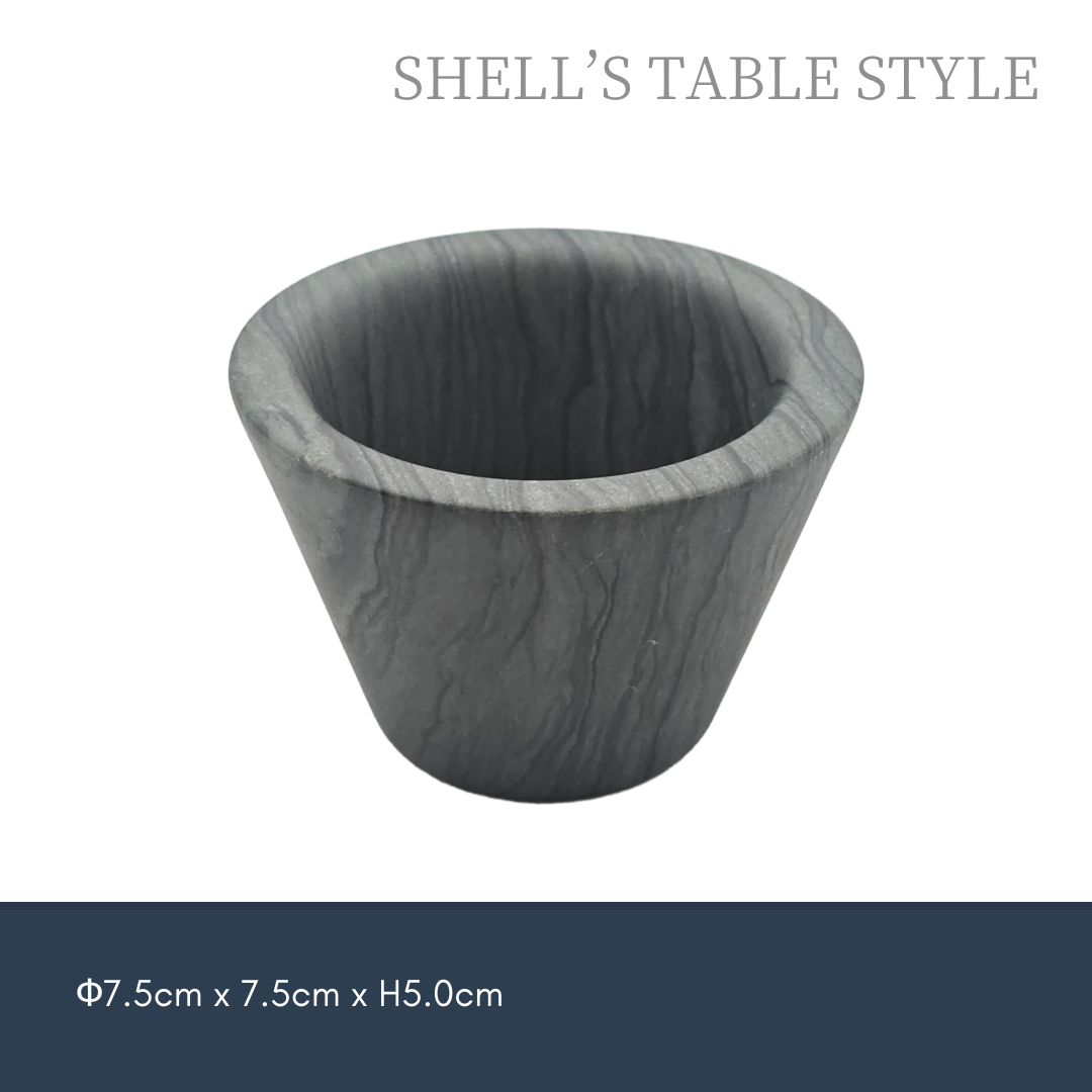 Bát cắt đá cẩm thạch 7,5cm, màu xanh mực