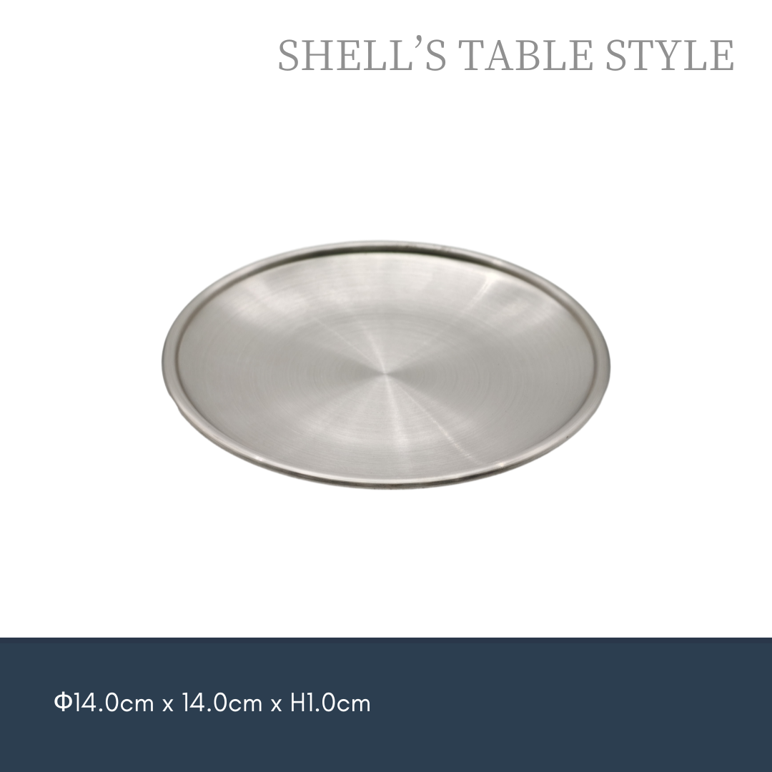 Dĩa  tròn  inox không gỉ màu bạc 14cm