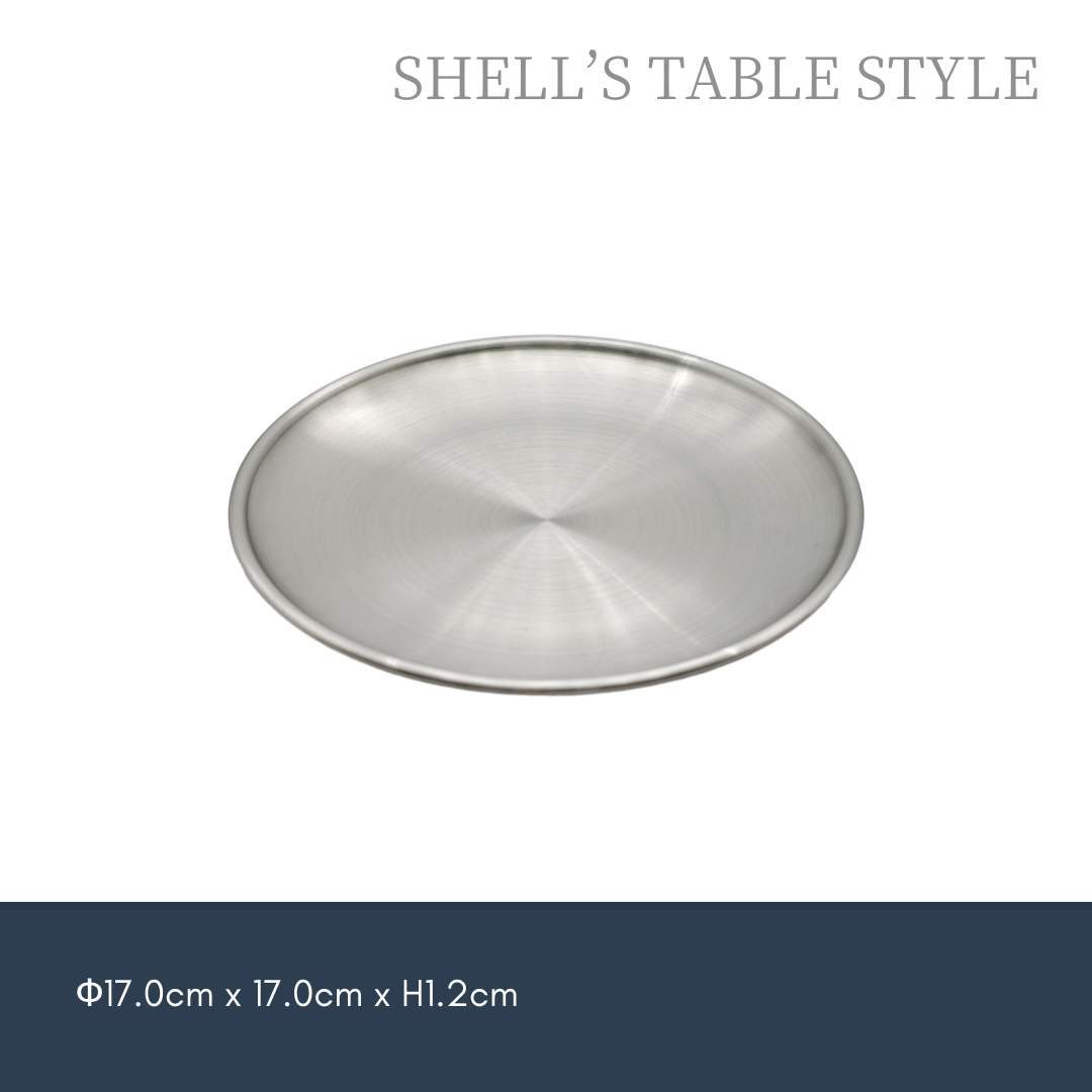 Dĩa tròn  inox không gỉ màu bạc 17cm