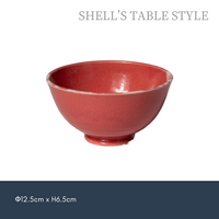 Bát đỏ  họa tiết sóng biển