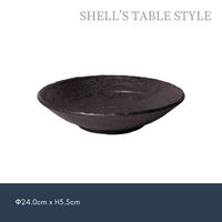 Dĩa tròn đen than 8 inchi