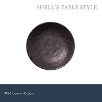 Dĩa tròn đen than 8 inchi