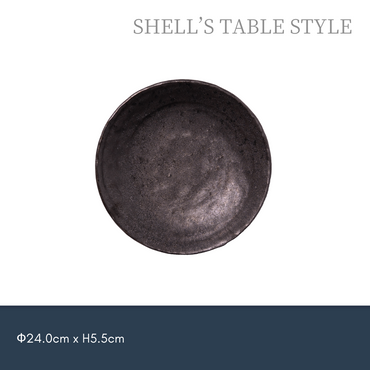 Dĩa tròn đen than 8 inchi