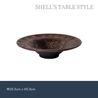 Dĩa đáy sâu  tráng men vàng 21cm