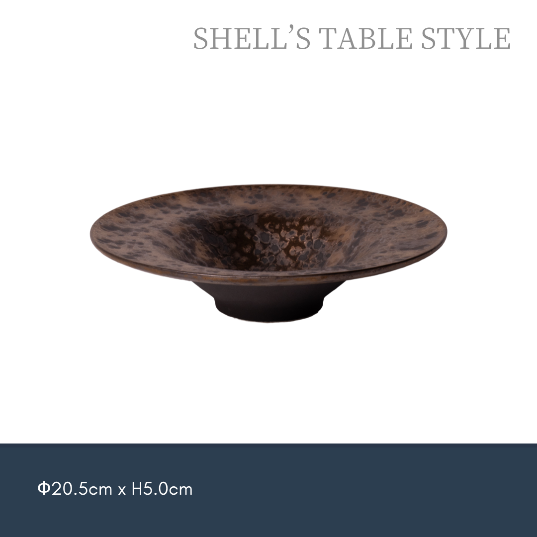 Dĩa đáy sâu  tráng men vàng 21cm