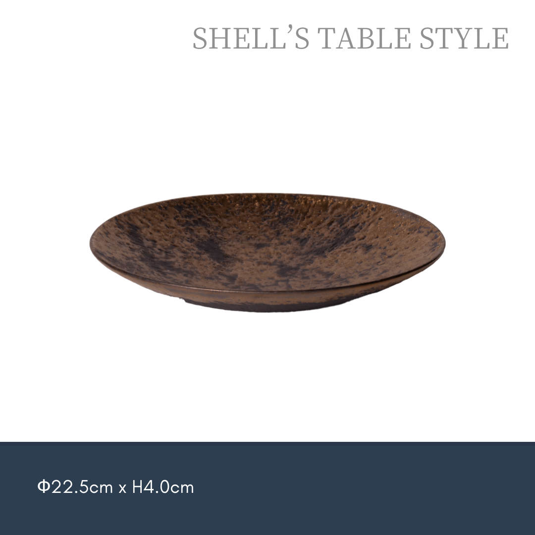 Dĩa đáy sâu tráng men vàng 23cm