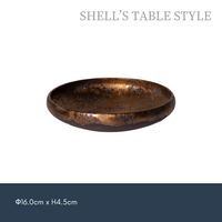 Dĩa 16cm  men vàng