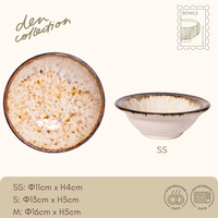 Aki Taki Bowl – Japanese ceramic bowl named for autumn waterfall motif, featuring flowing amber-ivory glaze evoking cascading leaves and soft seasonal light. Available in three sizes, each unique.  
秋ノ滝鉢。秋の滝をイメージした和陶ボウル。琥珀とアイボリーの流れる釉調が、落ち葉と柔らかな季節の光を思わせる三サイズ展開の一点物ボウルです。