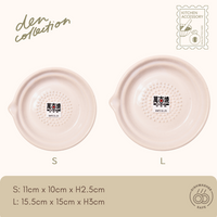 Banko ware white grater plates in two sizes (S and L), featuring a clean ceramic surface ideal for grating ginger, radish, and more. Dishwasher safe.｜萬古焼の白色おろし器（S・Lサイズ）。大根や生姜などに使いやすい、清潔感のある陶器製。食洗機対応。