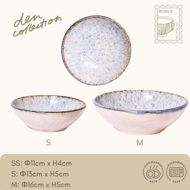 Haru Taki Bowl – Japanese ceramic bowl named for “Haru” (spring) and “Taki” (waterfall), featuring soft pale blue and creamy white flowing glaze that evokes gentle streams and early spring light. Available in SS (11 cm), S (13 cm), and M (16 cm).  
春滝鉢。春（Haru）と滝（Taki）に由来し、淡いブルーと乳白の流れる釉調が春の小川や柔らかな光を思わせる和陶ボウル。11・13・16cmの3サイズ展開です。 :contentReference[oaicite:1]{index=1}