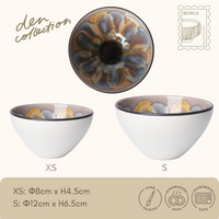 Marble Blossom Bowl in purple – 8cm/12cm handmade Japanese Mino ware with crystalline glaze. Mulberry color for an elegant setting.  
マーブルボウル（ムラサキ）。8cm/12cmの手作り美濃焼。結晶釉が美しく、深みのあるムラサキ色が上品な印象を与えます。